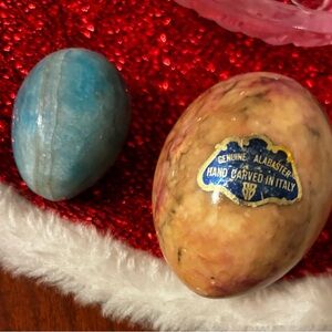 Genuine Alabaster Egg Hand Carved in Italy
